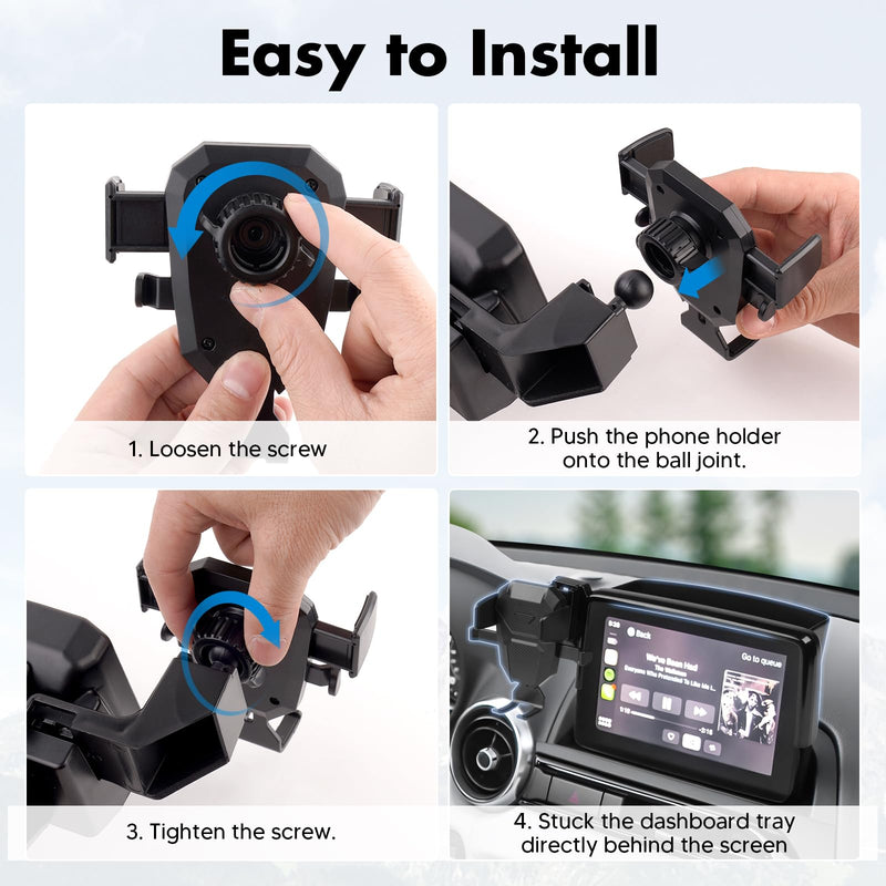 FIILINES Dashboard Storage Tray&Phone Holder for 2016-2023 Mazda MX-5 MX5 Miata/2016-2021 CX-3 CX3/2014-2016 Mazda3(Fit 7" Touch Screen) Dash Center Console Organizer Phone Mount Interior Accessories