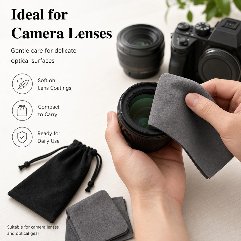 Microfiber Cleaning Cloth for Glasses Lens Cleaner Cloth | 6 Pcs Suede Microfiber Glasses Cleaning Cloth Removes Smudges From Eyeglasses, Lenses, Screens, Cameras