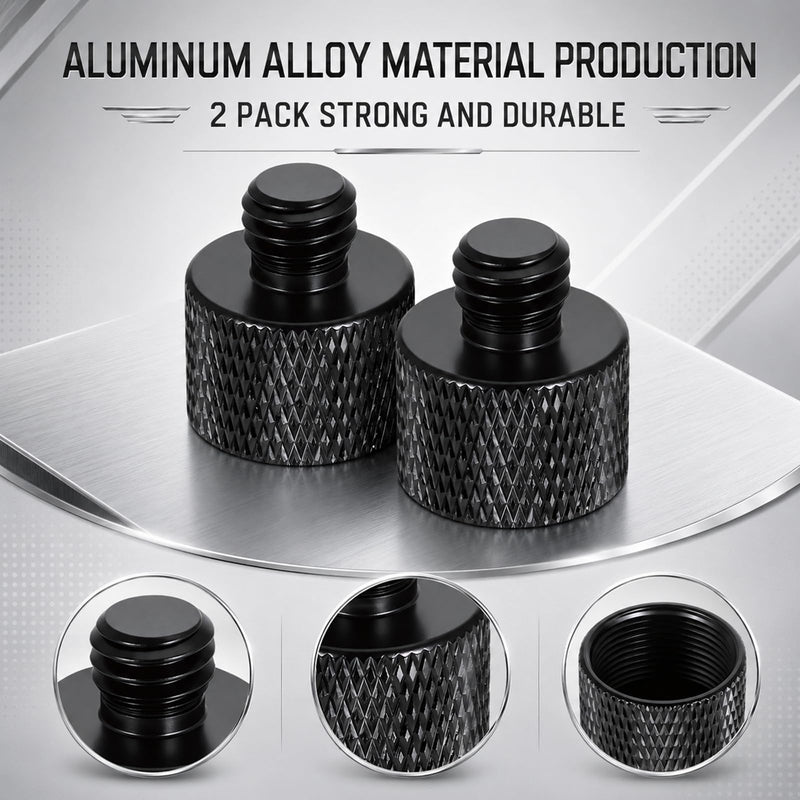 2 Pack Mic Stand Adapter Microphone Stand Adapter 5/8 Female to 3/8 Male Thread Screw 5/8 to 3/8 Adapters for Microphone Stands Boom Arm Camera Tripod