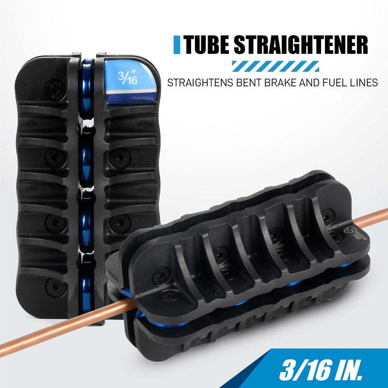 3/16 Inch Brake Line Straightening Tool, Handheld Tubing Straightener for Fuel Lines, Copper, Nickel-Copper, and Aluminum Coils 3/16"