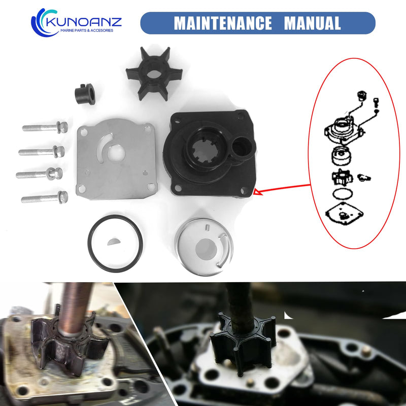 61N-W0078-11-00 Water Pump Impeller Repair Kit For Yamaha 25 30 HP 4-Stroke Outboard 25HP 30HP 61N-W0078-10,61N-W0078-13,61N-W0078-14-00 Sierra 18-3432 F25 C30 1993-2019 25/30 HP