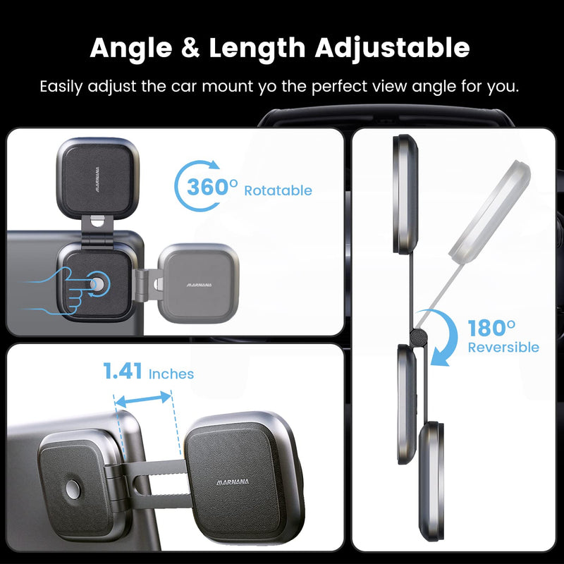 Phone Mount for Tesla Model 3 Model Y, Strong Magnetic Designed for MagSafe Car Mount Phone Holder for Tesla Screen Monitor, Invisible Foldaway Tesla Accessories for iPhone 12/13/14/15 Series Updated Version