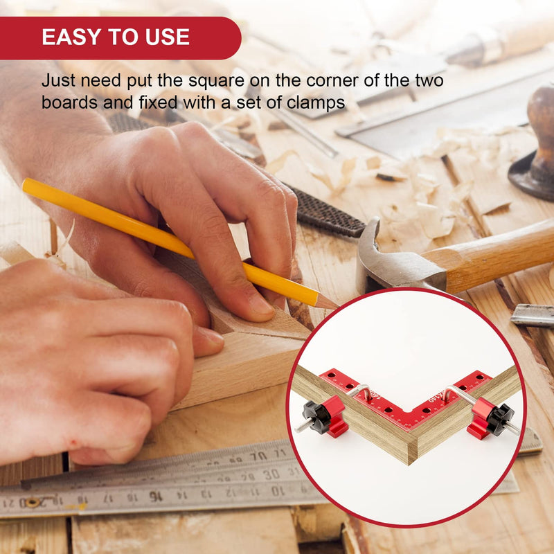 Right Angle Clamp,Aluminum Alloy 90 Degree Woodworking Corner Clamps with Positioning Square –5.5'' x 5.5'' (140x140mm)