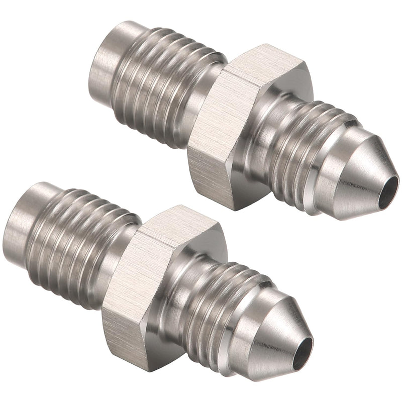 3AN Male to 3/8-24 Male Inverted Flare Stainless Steel Brake Adapter Fitting Connector 2PCS 3AN to 3/8-24 Inverted - 2PCS