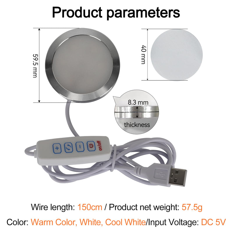 LED Lamp Kit 001 3D Printer Accessories for Bambu Lab H2D/X1/P1P/A1 mini Makerworld Light DIY Hardware Model Spare Parts 5V USB Powered, 3000K Warm Light Three Colors(10PCS) 10
