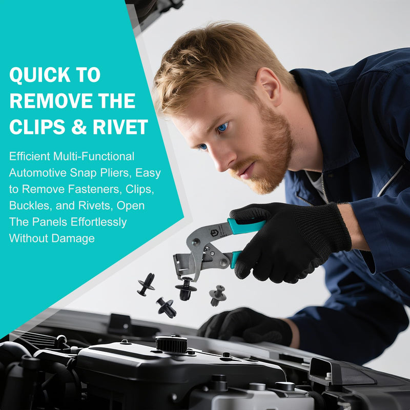 Car Clip Pliers and Disassembly Tools, Efficient Multi-Functional Automotive Snap Pliers, Easy to Remove Fasteners, Clips, Buckles, and Rivets, Open The Panels Effortlessly Without Damage
