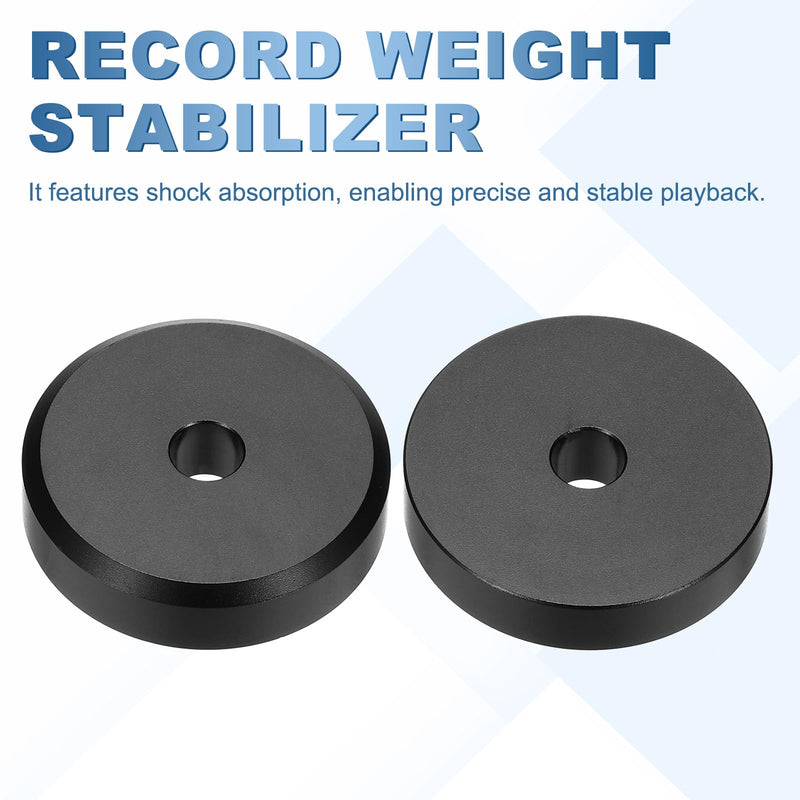 MECCANIXITY 45 Record Adapter, 1.5'' Aluminum Matte Vinyl Record Adapter Turntable Disc Weight Stabilizer Universal Disc Stabilizer for 45 RPM Vinyl Discs, Black