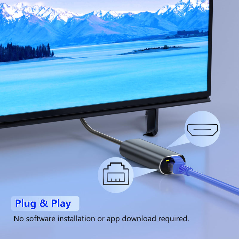 Ethernet Adapter for Fire TV Stick, Micro USB to Ethernet Adapter Compatible for Fire Stick Basic/2nd/4k/Lite, Chromecast 1/2/3/Ultra/Audio, Plug & Play, RJ45 Wired Network Adapter