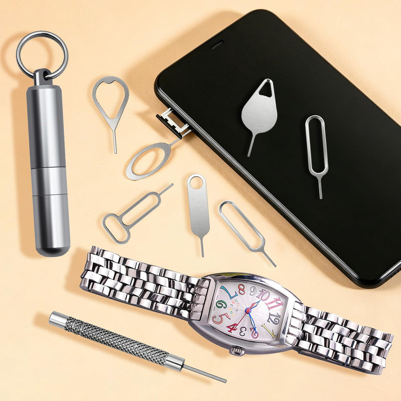 SIM Card Ejector Tray Removal Tool with Cleaning Brush, 2 in 1 EDC Portable Keychain Eject Pins Reset Needle Opener Cleaning Pen for All iPhone Airpods iPad Samsung Galaxy Cell Phone Smartphone