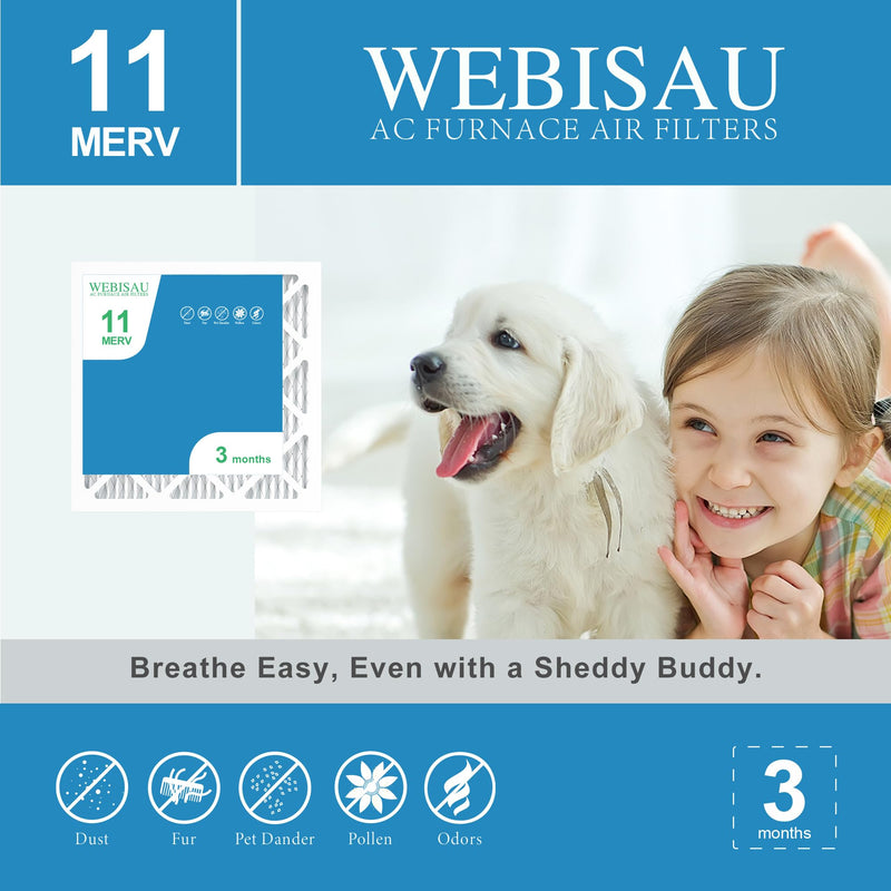 14x14x1 Air Filter MERV 11 MPR 1000 Furnace Filters 6Pack Pleated HVAC AC Furnace Air Conditioner Filters (Exact size: 13 3/4"x13 3/4"x3/4"). 14x14x1 6Pack