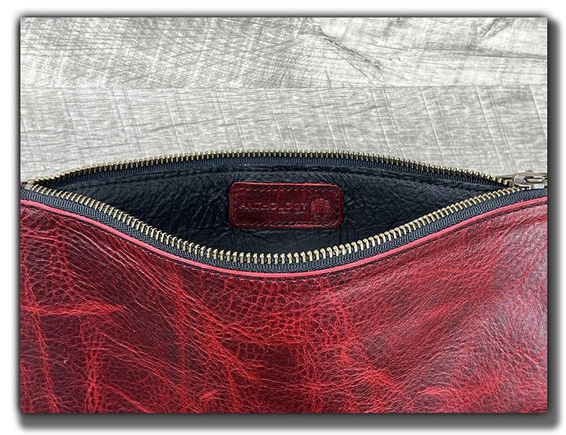 Leather Pouch with Zipper (Canyon Rouge, X-Small 5.5" x 3") Canyon Rouge