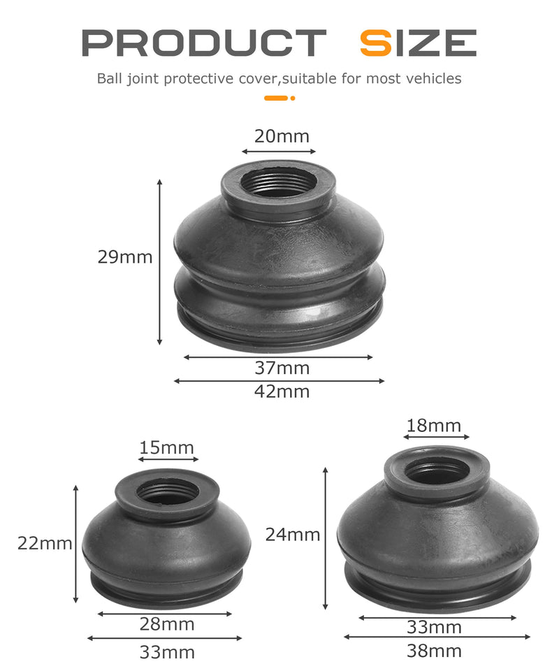 6PCS Tie Rod Boot,Car Accessories Rubber Tie Rod End Boot,Ball Joint Boot Replacement,Turn To Rod Arm Ball Joint Head Dust Protection Rubber Cover,Fit for Most Car Suspension Steering Parts