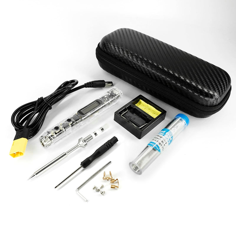 SEQURE SI012 Soldering Iron Kit, 68W Portable Soldering Iron Electric, Fast Heating, DC+PD Power Input, Digital OLED Display, Constant Temperature, Auto Sleep Welding Tool, TS-B2 Soldering Tip, XT60