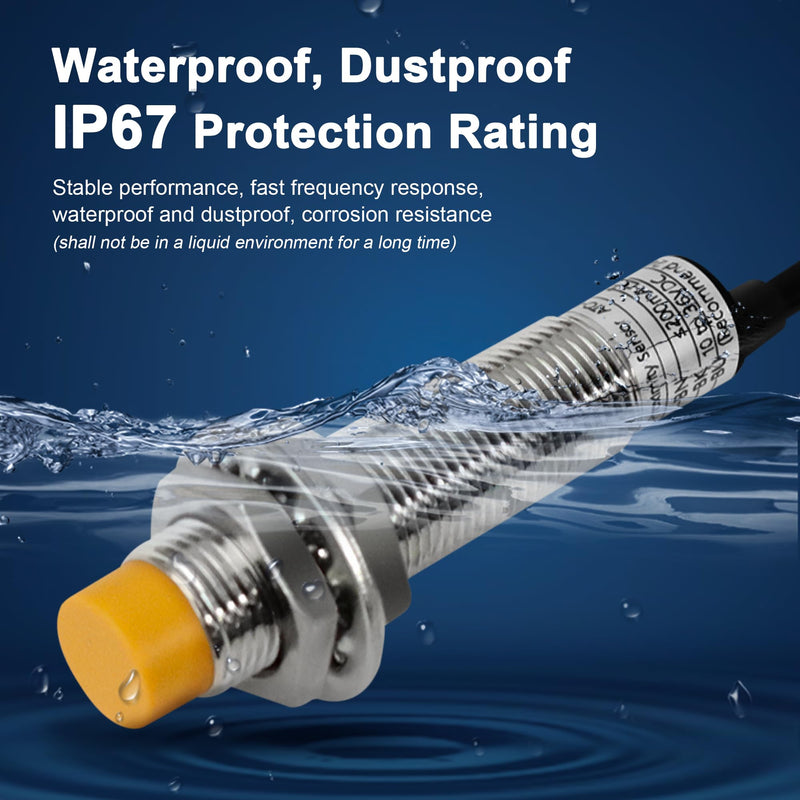 ATO M12 Inductive Proximity Sensor Switch, 4Pcs Non-Shield Detector 4mm NPN Normally Open(NO) Approach Sensor,Directly Connecting with PLC 4 pcs