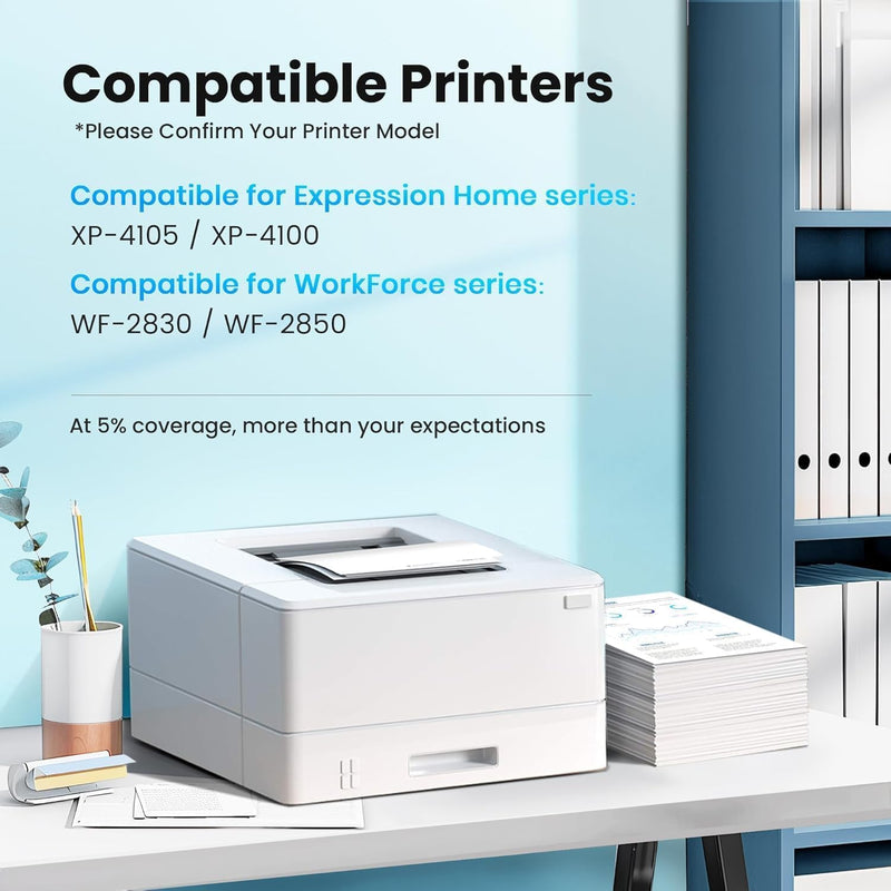 Remanufactured for Epson 212 Ink Cartridges for Epson Ink 212 Replacement | Work with Workforce XP-4105 WF-2850 WF-2830 XP-4100 (Black, Cyan, Yellow, Magenta)