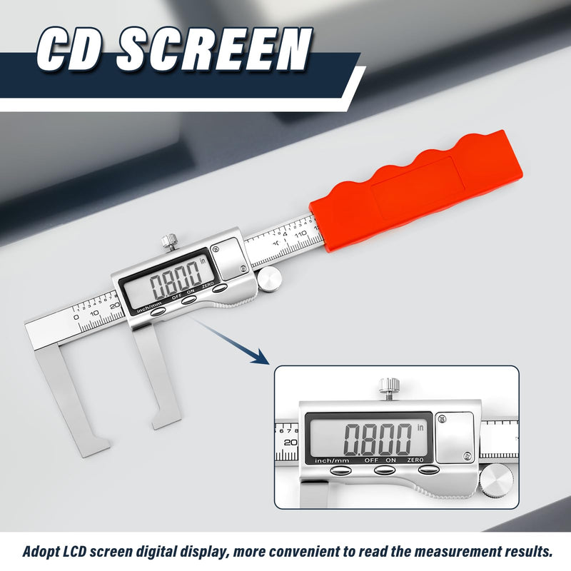 MEANLIN MEASURE 6 Inch Disc Brake Rotor Micrometer, Digital Vernier Calipers Measuring Tool, Inch/Metric Conversion wtih LCD Screen for Disc Brake, Brake Measuring Tool