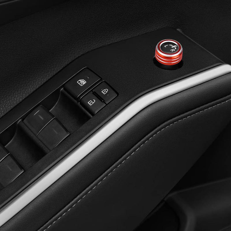 for Toyota Highlander 2023 2024 2025 Accessories (Does not fit Grand Highlander) - 6 Piece Set, Mirror Adjuster, Radio Control, Air Conditioning, Start Button Cover/Ring (red) Red