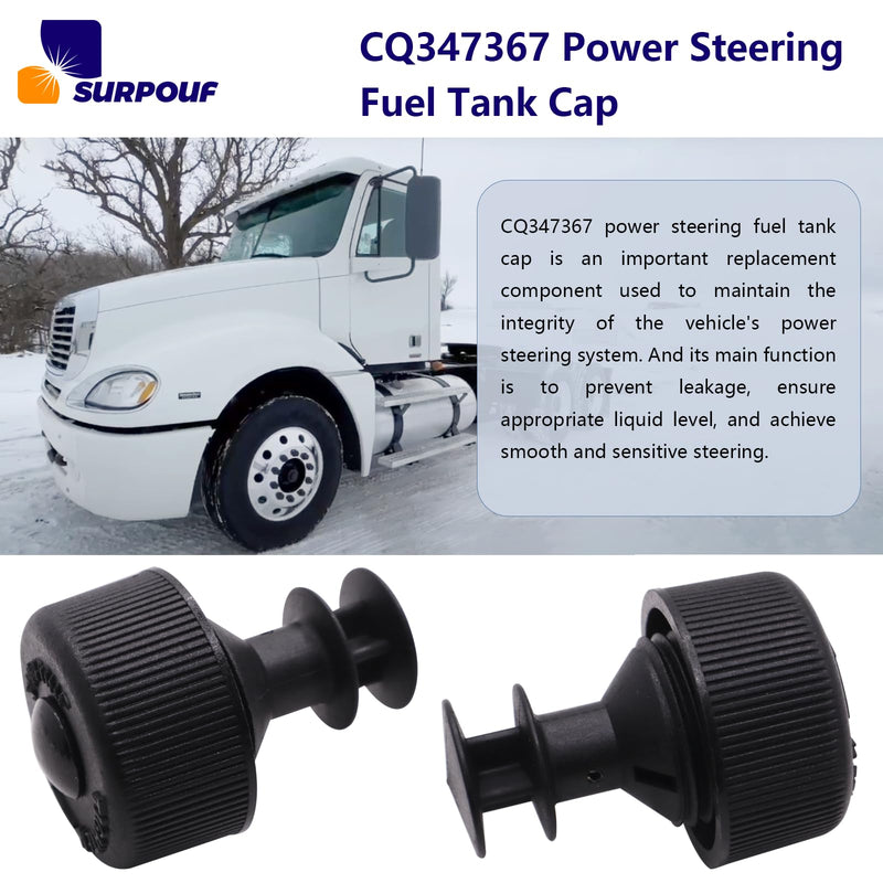 CQ347367 Power Steering Reservoir Cap Compatible with Freightliner Kenworth Peterbilt FL112 FL50 T270 T370
