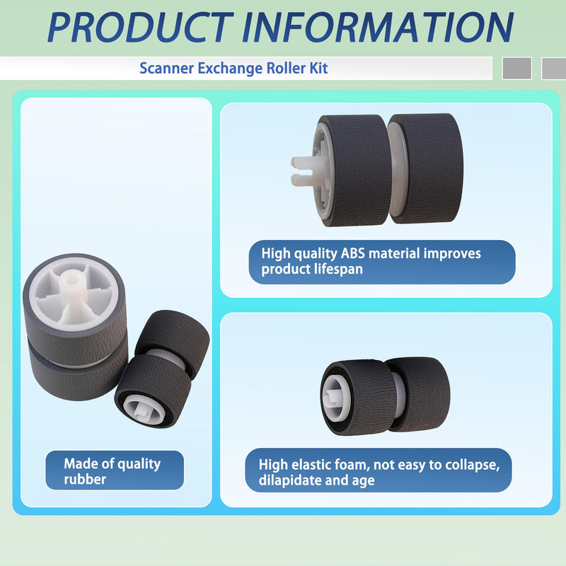 5484B001 Scanner Exchange Roller Kit for Canon DR-C125 C225 | DR-C255 DR-C225II DR-C225W-1 Scanner Exchange Roller Kit Replace# 5484B001AA