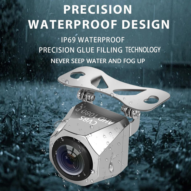 Backup Camera for Car, AHD1080P/CVBS Metal Housing Wide Angle Rearview Reversing Back up Camera, Perfect Night Vision IP69 Waterproof Reverse Rear View Camera for Car SUV Pickup and Other Vehicles