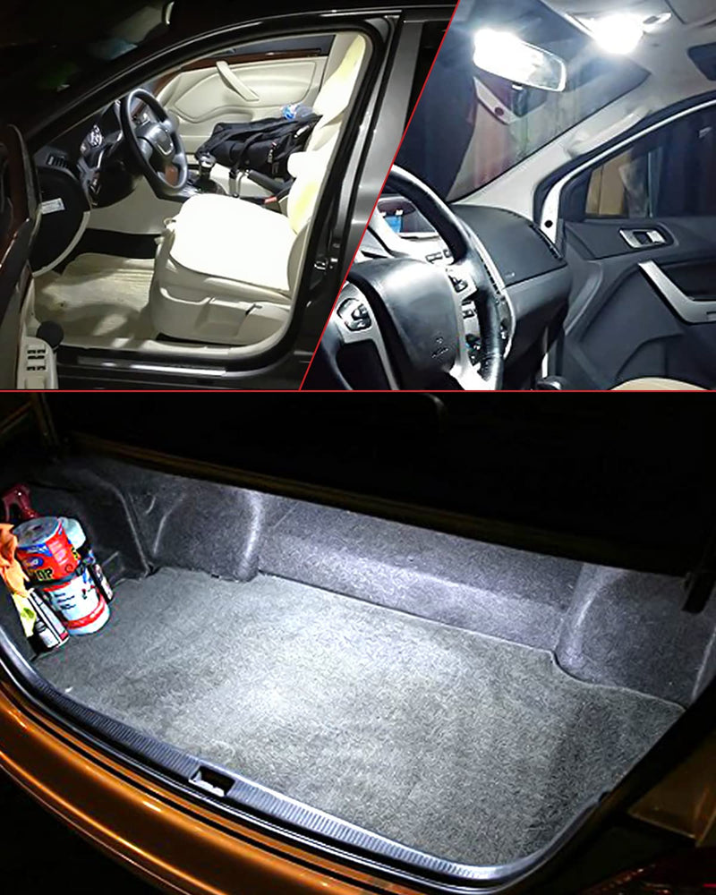 LASFIT Bright 31mm LED Festoon 30MM DE3175 DE3021 6428 DE3022 DE3023 Bulb Canbus Error Free 400LM 6000K Extremely Bright Use for Dome Map Door Interior Door Trunk Glove Box Lights, Xenon White (2pcs) 1 pair 31mm