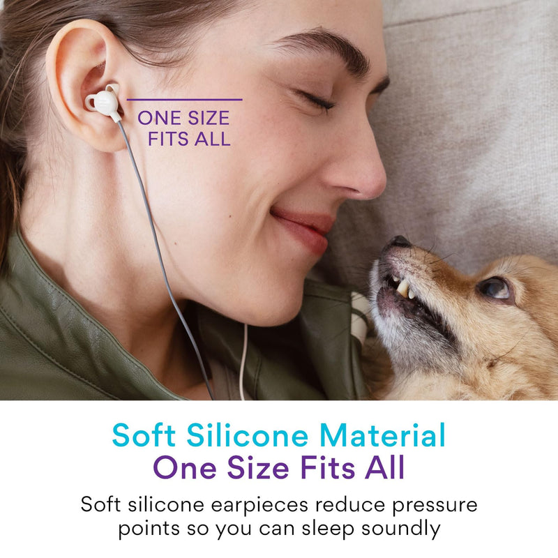 MEE audio SleepTones USB-C Wired Sleep Earbuds for Side Sleepers with Lightweight Low-Profile Silicone Earpieces, Noise Reduction Sleeping Headphones with Built-in Mic & Volume Controls (Beige)