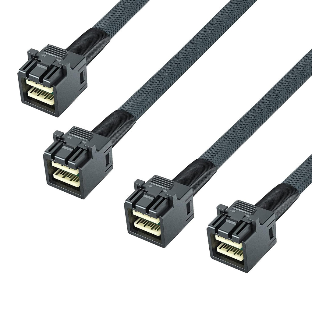 10Gtek# 12G Internal Mini SAS HD SFF-8643 to SFF-8643 Cable, with Sideband, 100-Ohm, 1-m(3.3ft), 2 Pack 1m SFF-8643 to SFF-8643(11#: Straight)