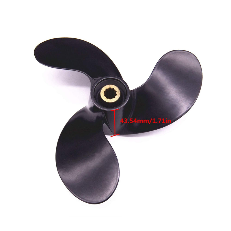 SouthMarine 58110-97JA0-019 Aluminum Alloy Propeller for Suzuki 2.5hp DF2.5 Outboard Motors A520 7 1/2x6