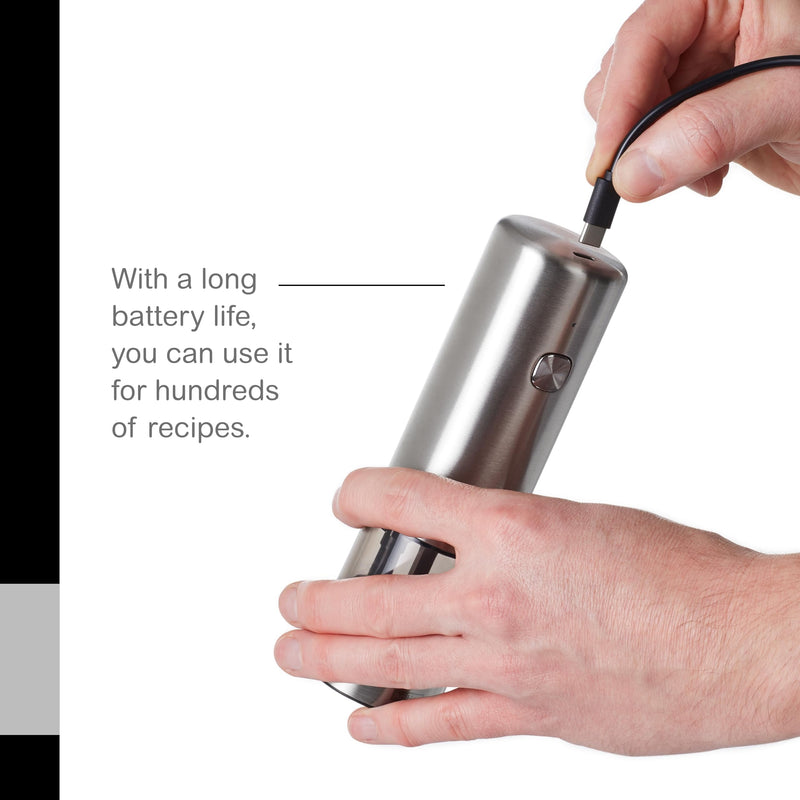 AdHoc Electric Salt & Pepper Grinder - One-Button Operation - Uses SilentDrive for Quiet Operation - Battery Powered - Mill with CeraCut Ceramic Grinders - Regular