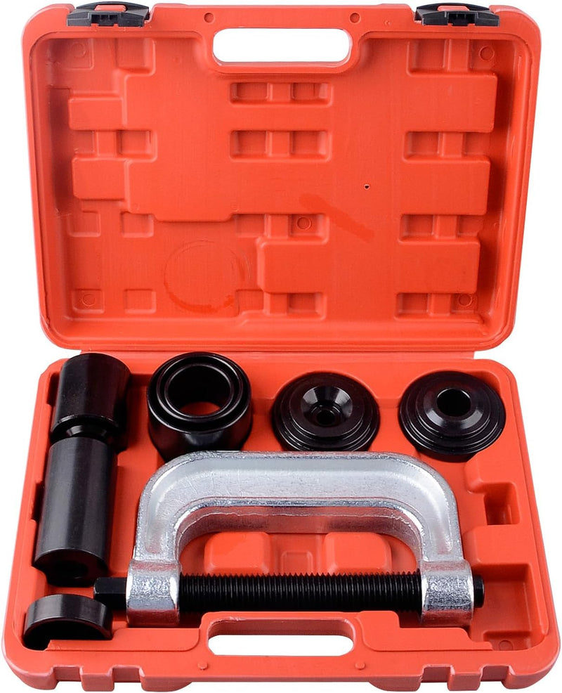 Ball Joint Press & U Joint Removal Tool Kit with 4x4 Adapters for Most 2WD and 4WD Cars and Light Trucks with Red Storage Case Red