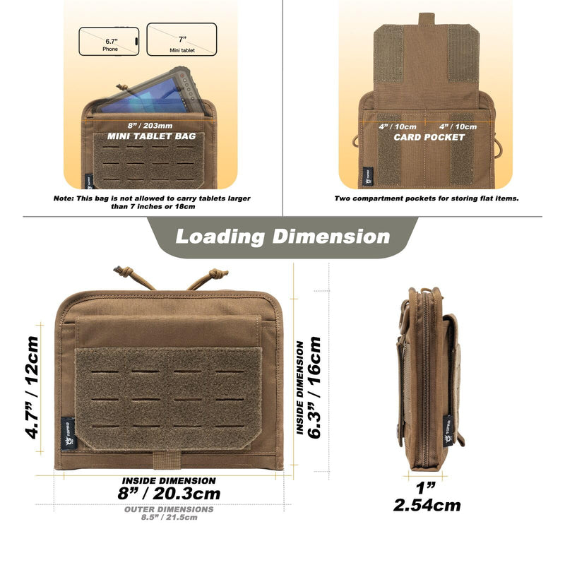 TSPRO Ultra Tactical Molle Admin Pouch Utility EDC Pouch Tool Organizer Clam-Shell Molle Pouches for Tools and Medical Suppliers Organization Green