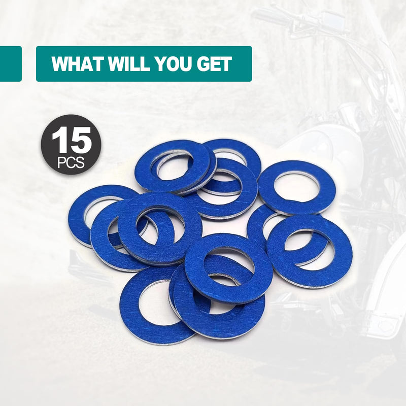 15 Pcs Oil Drain Plug Gasket - 12mm OEM Aluminum Oil Drain Plug Washer Gaskets - Compatible/Replacement for for Toyota Lexus Scion Crush Washer Seals Oil Drain Plug Washers Replaces# 9043012031