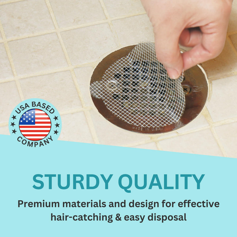 100 Pack, Disposable Shower Drain Hair Catcher Mesh Stickers 100