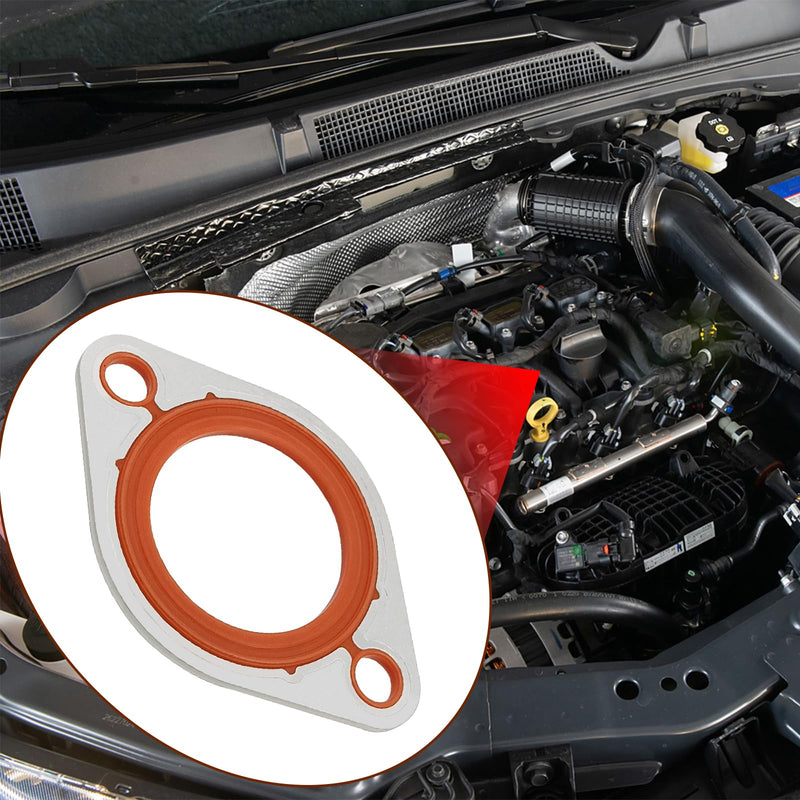 Thermostat Water Neck Housing Gasket - 1/8" Aluminum Carrier+Silicone Thermostat Water Neck Replacement for Chevy SBC BBC 265 283 305 327 350 383 396 400 427 454 472 500