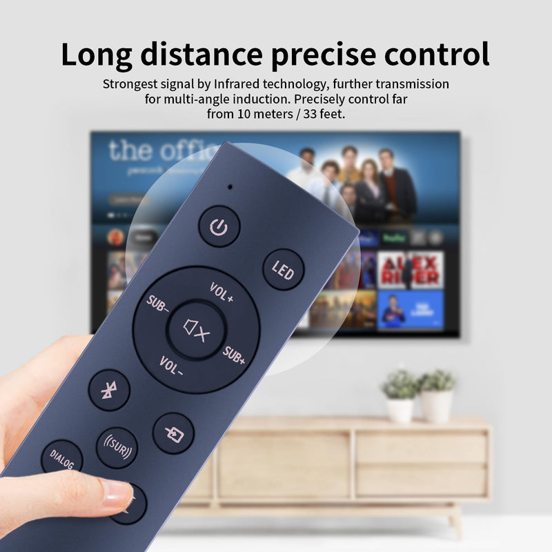 PZL New 1067744 Replacement Remote Control for Klipsch Soundbar R-4B II RSB-11 BAR 40 RSB-14 R4B II R-4B II R-4B II NA, for Klipsch Cinema 400 2.1 Sound Bar