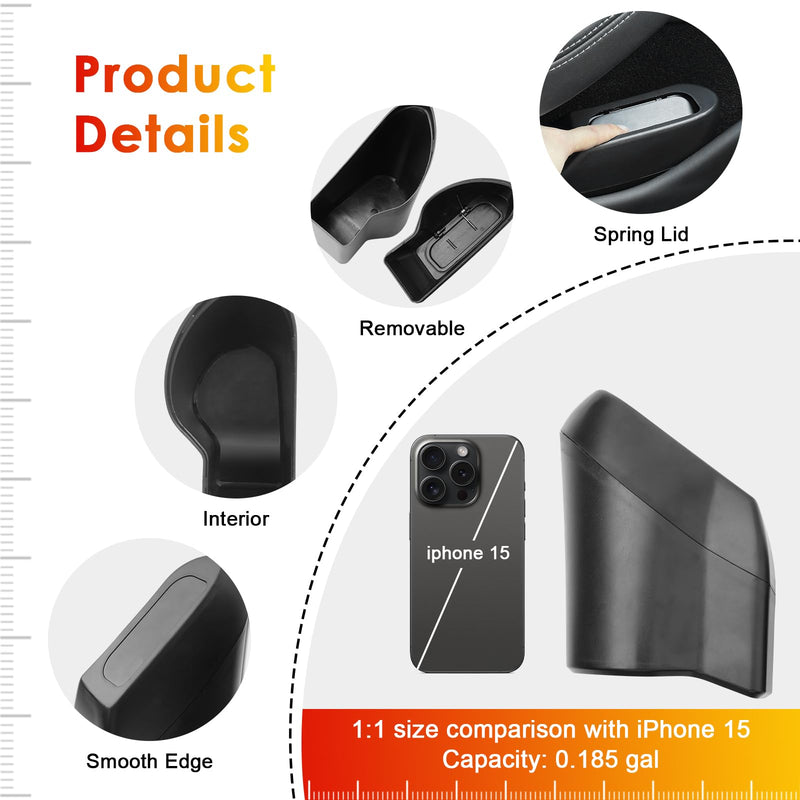 for Tesla Model Y Trash Can Tesla Model 3 Trash Bin for 2018-2025 Tesla Small Car Trash Can for Side Door Model 3 Front Left Door Trash Garbage Bin w/Lid (Tesla Left Side) Tesla Left Side
