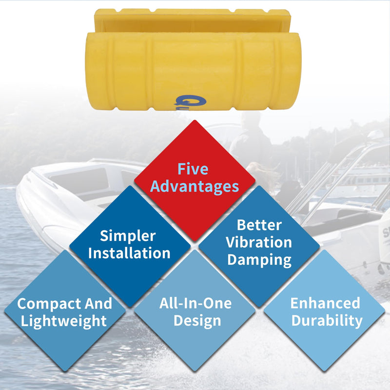 Boat Transom Support Saver with 2 Pcs Trailering Motor Locks for Marine Outboard Engines with Single Ram Tilt Trim Systems Yellow