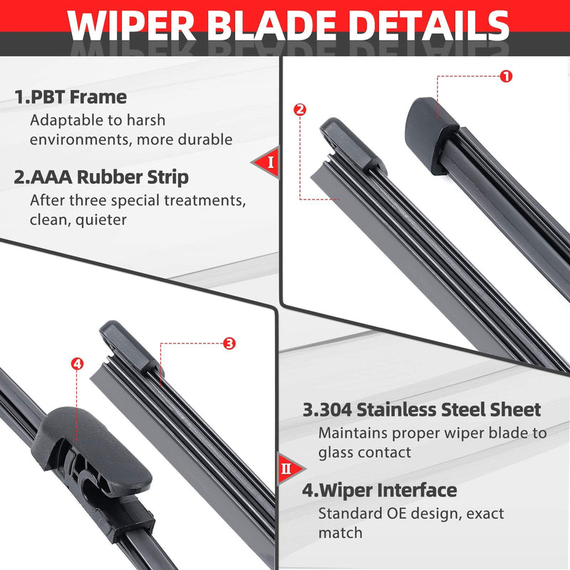OTUAYAUTO Rear Windshield Wiper Arm Blade Kit - Replacement for Hyundai Veloster 2012-2017 - [New] OEM # 988112V000 Rear Wiper Kit-for Hyundai Veloster 12-17
