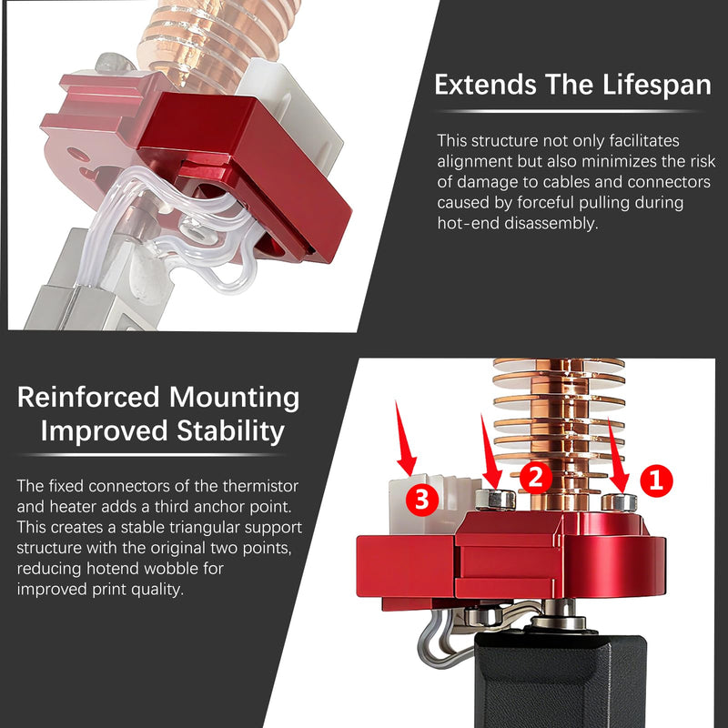 Upgraded 2Pcs 0.4mm AD5M Nozzle Kit for Flashforge Adventurer 5M/5M Pro, 280°C Ceramic Heater Hotend, Rapid Heating, Red Copper Heatsink, Easy Snap-On Installation, Enhanced Stability for AD5M Hotend