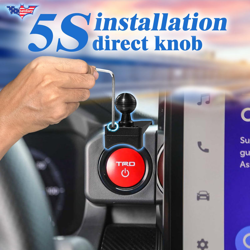 2026 Tacoma Start Button Phone Mount for Toyota Tacoma 2024-2026 | 4Runner 2025 Accessories | Aluminum Telescopic Phone Holder |Thick Case Friendly Car Mount for iPhone 16/15 Pro Max, Galaxy S24