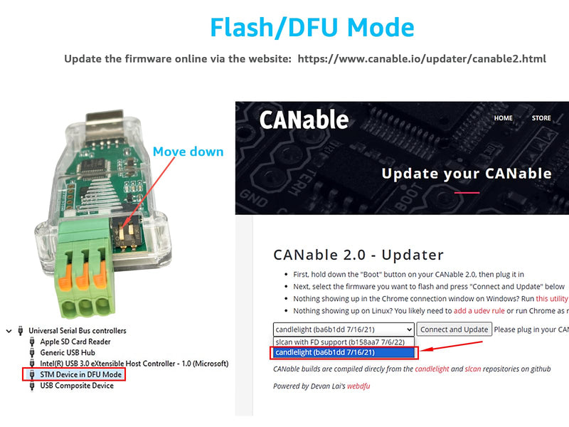 DSD TECH SH-C31A USB to CAN Adapter with FD Support Based on Canable 2.0 Non-Isolated