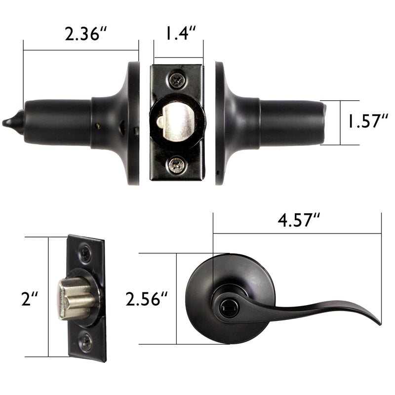 Design House 727982 Stratford 6-Way Universal Entry Door Lever Oil Rubbed Bronze 1 Pack Entry - Keyed