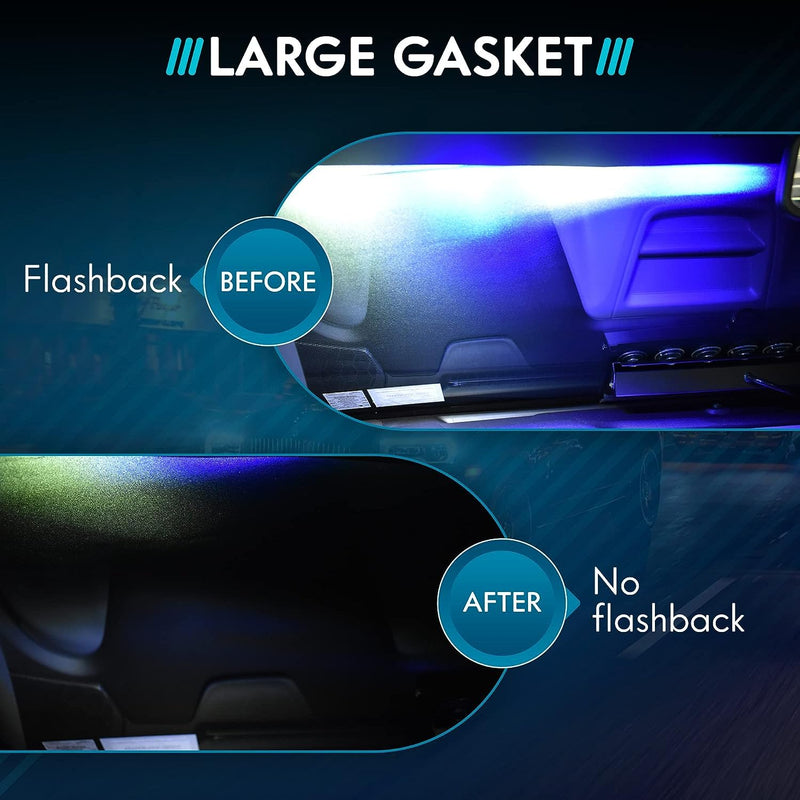 UBL 18 Inch Large Black Rubber Gasket for Light Bar - Eliminate Emergency Warning Visor Dash Stick Surface Mount Light - Windshield Flashback Guard (2) 2