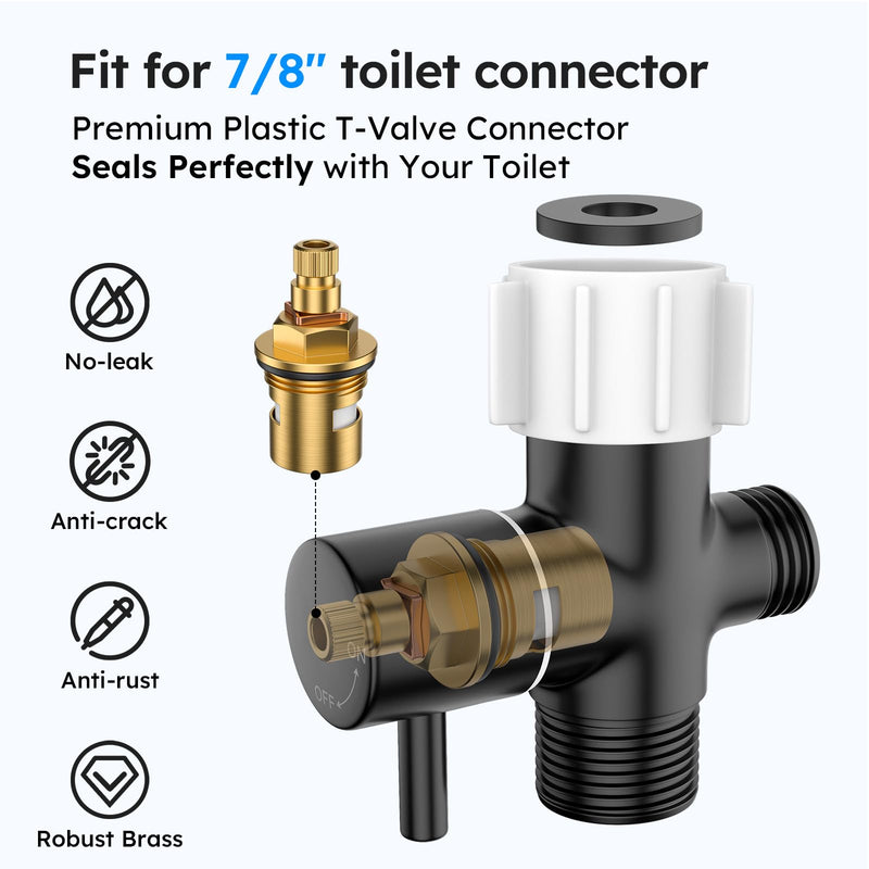 Arofa Black Bidet Sprayer for Toilet, Handheld Jet Sprayer Adjustable Water Pressure Muslim Shower with Bidet Hose, Bidets Faucet for Existing Toilets Cloth Diaper Spray for Baby/Feminine Wash Standard-1 Pack