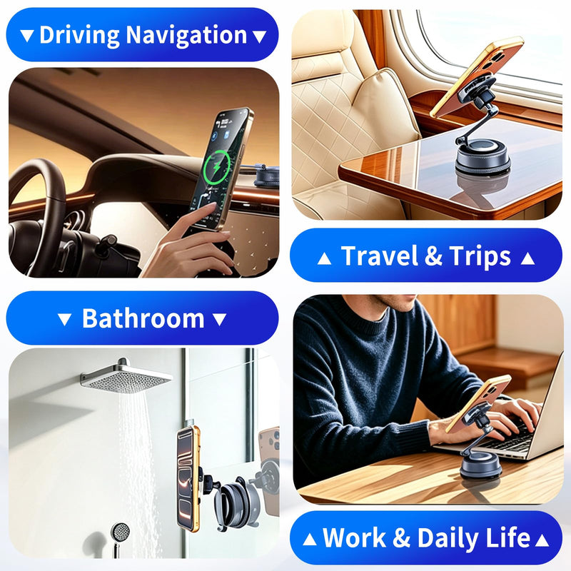 for Qi2.2 25W MagSafe Car Mount Charger,【7omm Big Suction Cup + Cooling Fan】 Magnetic Wireless Car Charger with 45W Adapter,Vacuum Suction Cup Phone Mount for iPhone 17-12,Android,Samsung