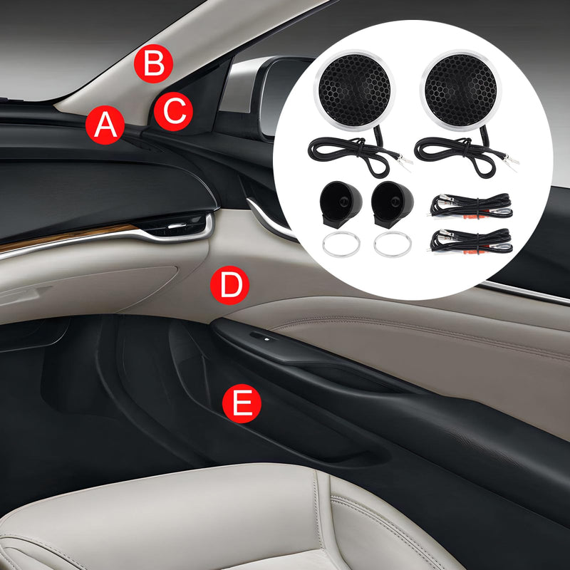 Silk Dome Tweeters, 2pcs 240W Maximum Power 2 in Aluminum Alloy Neodymium Silk Dome Car Tweeters for Car