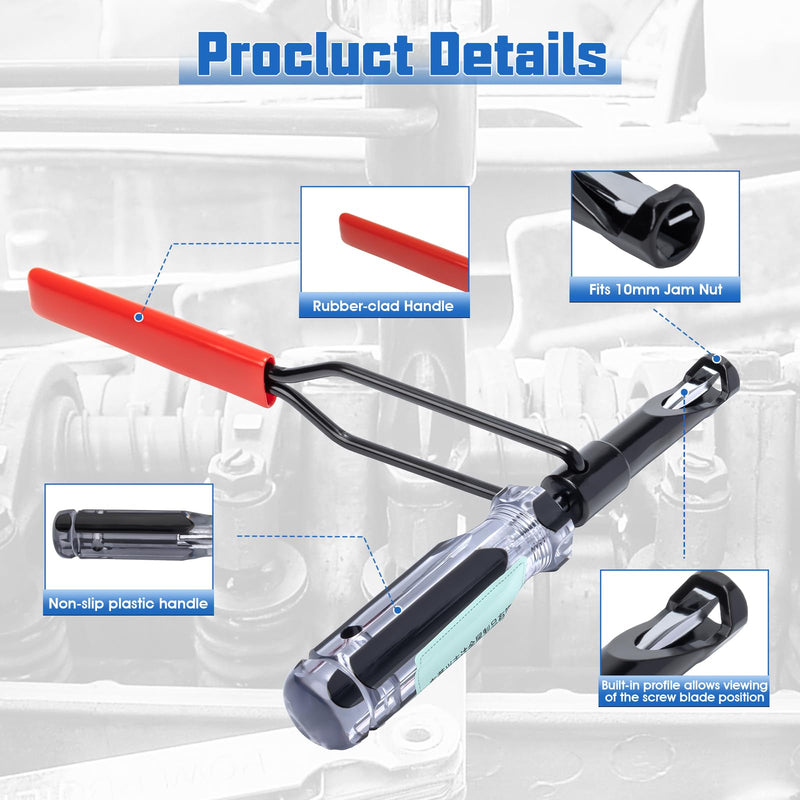 10mm Valve Lash Adjustment Tool Kit with Feeler Gauges & Gloves - Professional Valve Adjustment Tool for Honda, for Toyota, for Nissan and Other Japanese Car Engines