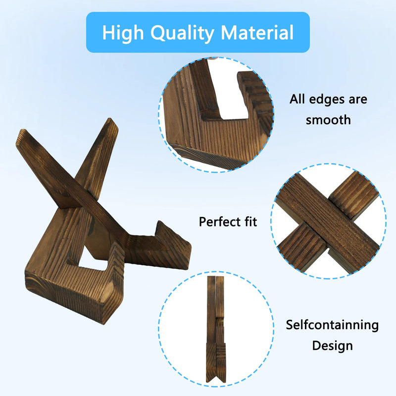 Solid Wood Tablet Stand Compatible with Show 15 & 21, Dark Brown | Supports Horizontal & Vertical Display, Kitchen Cookbook Recipe Holder, Sturdy Solid Wood Bracket for Smart Display Daily Use