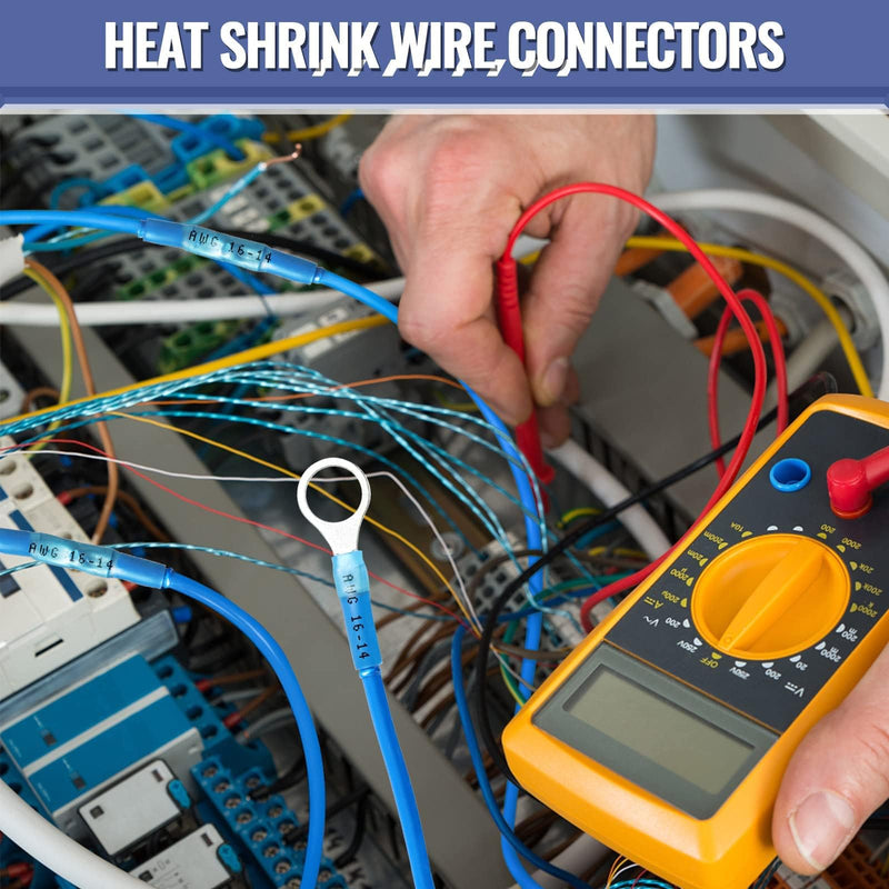 Sopoby 600PCS Heat Shrink Butt Connectors Blue 16-14 AWG-Tinned Red Copper Marine Grade Butt Connectors - Wire Splice Connectors- Waterproof Electrical Connectors for Marine,Boat,Stereo 600PCS BLUE