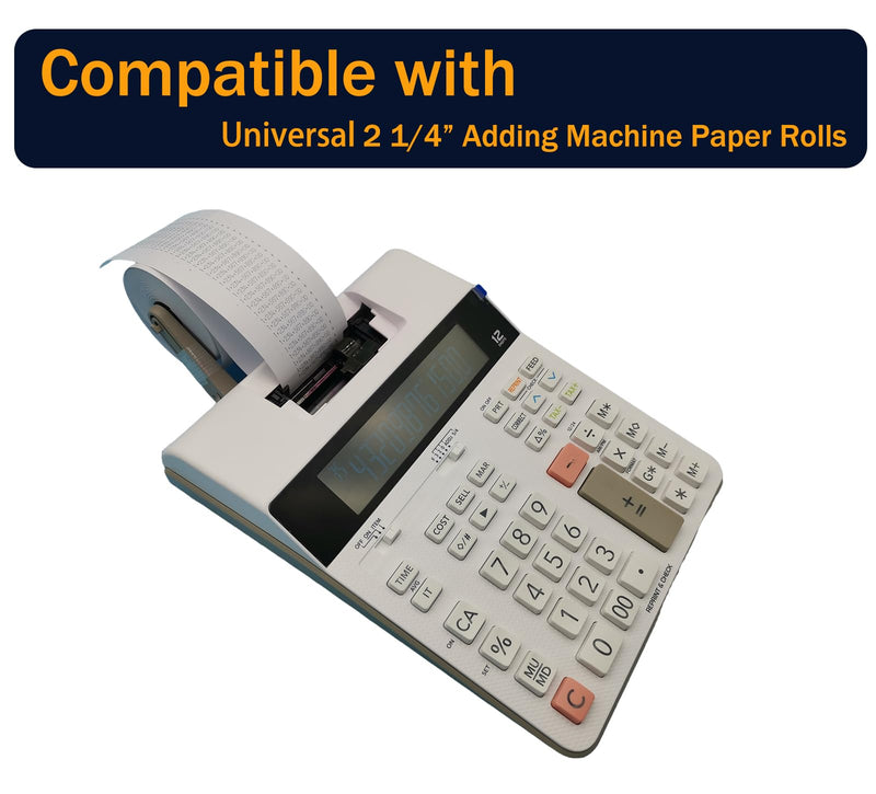 2 1/4 in x 150 ft Calculator Paper Rolls (10 Packs), Compatible Calculator Ink Ribbons for IR-40T CP13 MP-12D (Black and Red, 10 Packs)